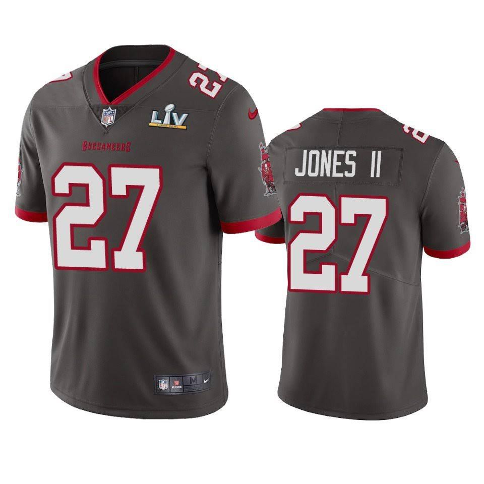 Men Tampa Bay Buccaneers #27 Ronald Jones II Nike Grey Super Bowl LV Limited NFL Jersey->tampa bay buccaneers->NFL Jersey